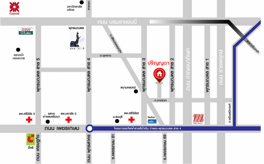 บ้านมือสองตกแต่งใหม่ โครงการ ปริญญดา ปิ่นเกล้า-พุทธมณฑลสาย 2 หลังมุม เนื้อที่ 104.5 ตร.ว.พื้นที่ใช้สอย 197.8 ตร.ม. ฟังก์ชัน 3 ห้องนอน 5 ห้องน้ำ 1 ห้องแม่บ้าน จอดรถได้ 2 คัน บนทำเลเดินทางสะดวก เชื่อมต่อ ถ.พุทธมณฑลสาย 2 ใกล้ทางคู่ขนานลอยฟ้าบรมราชชนนี, เซ็นทรัลปิ่นเกล้า และ ม.มหิดล